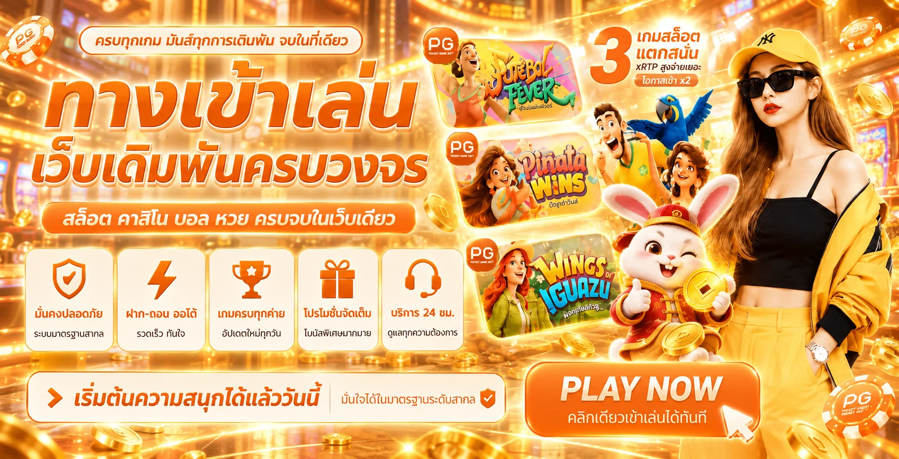 เกมแนะนำ Bet2you พร้อมมาสคอต PG Soft